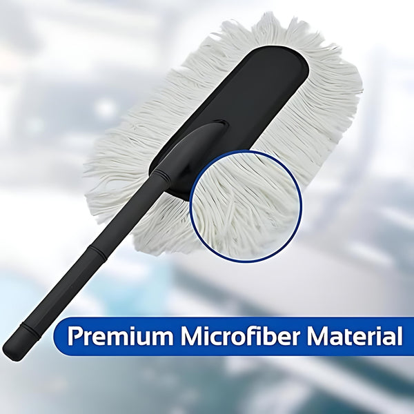 Premium Microfiber Car Cotton Duster Brush – Scratch-Free Cleaning Tool with Wax-Treated Cotton Strands | Free 5 Windshield Cleaning Tablets