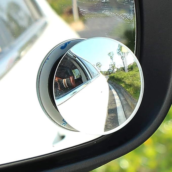 FolksKulture-CarFrill HD Glass Frameless Round Convex Rear View Blind Spot Mirror Cars/Trucks/Vans (2") -Pack of 2