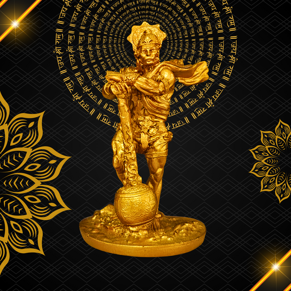 Hanuman with Gada Idol | Divine Murti for Car Dashboard, Home Temple, Office & Gifting