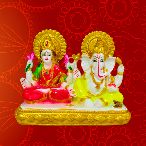 Laxmi Ganesh on Chowki | Idol Pair for Diwali Pooja, Home Temple & Gifting