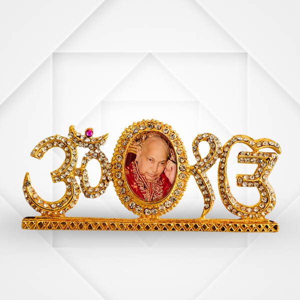 Shukrana Blessings Guruji Spiritual Photo Frame with Om and Ik Onkar Symbols for Home & Office