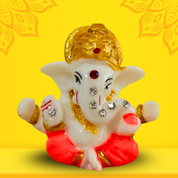 Small Ganesha Idol | Decorative Murti for Home, Car Dashboard, Office & Gifting
