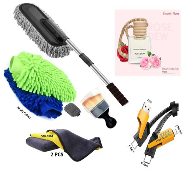 FolksKulture- 7 Pieces Ultimate Premium Car Essential Kit