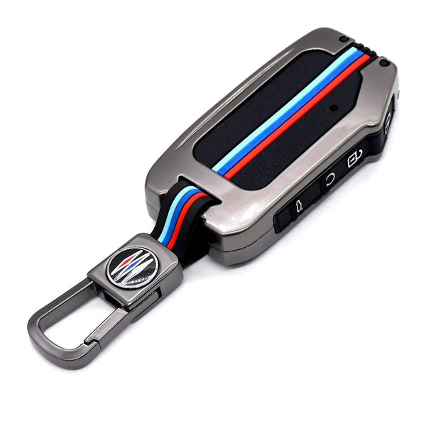 KIA Metal Key Cover – Compatible with New Seltos 2023 Facelift, Carens X Line & Sonet Facelift (4-Button Smart Key)