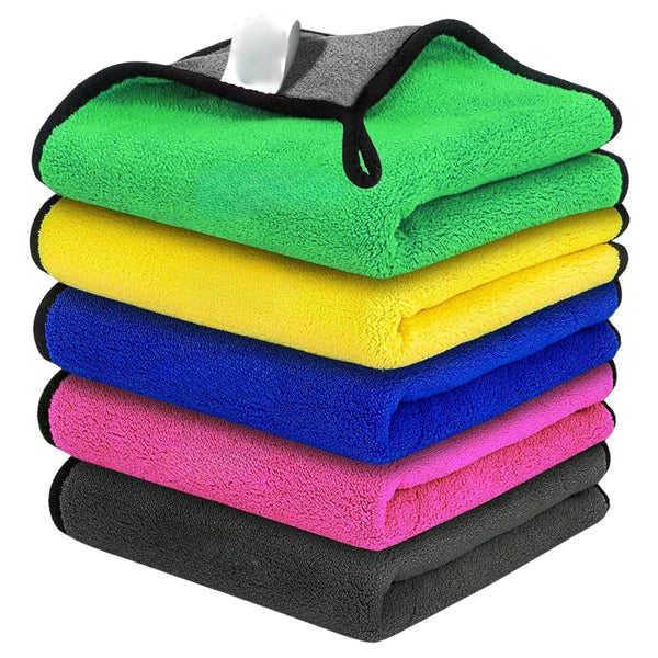 FolksKulture-Assorted Faux Suede Cloth (Pack of 5) 40X40 cm with 800 GSM