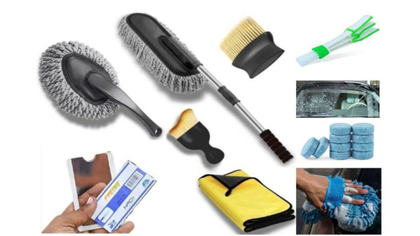 FolksKulture - 18 Pieces Ultimate Microfiber Car Cleaning Kit