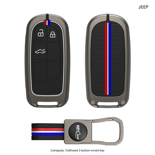 Premium Metal Key Cover for Jeep Cars