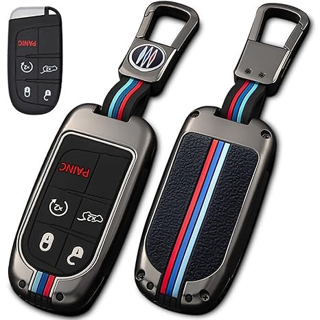 FolksKulture-Metal Silicon Car Key Case for Jeep Compass Smart Key
