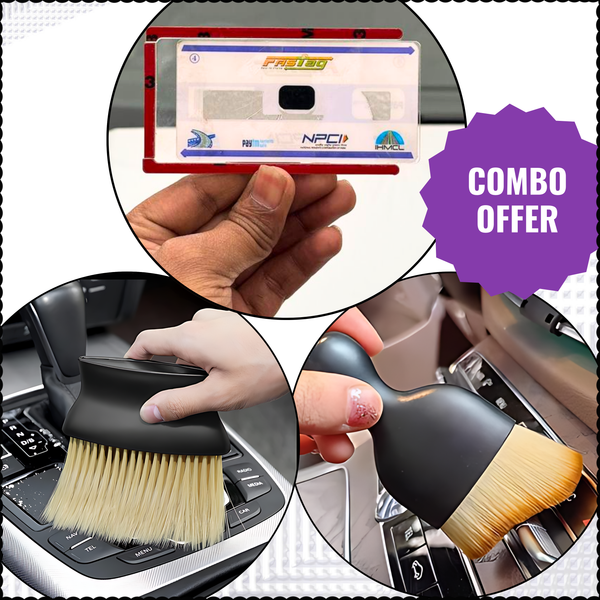 Complete Car Care Combo – Small Brush + Big Detailing Brush + Fast Tag Holder