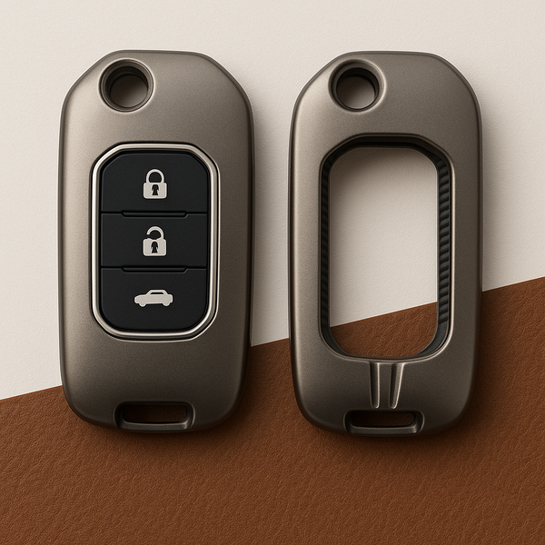 Honda Elevate 3-Button Smart Key Cover – Premium Metal Case with Keychain