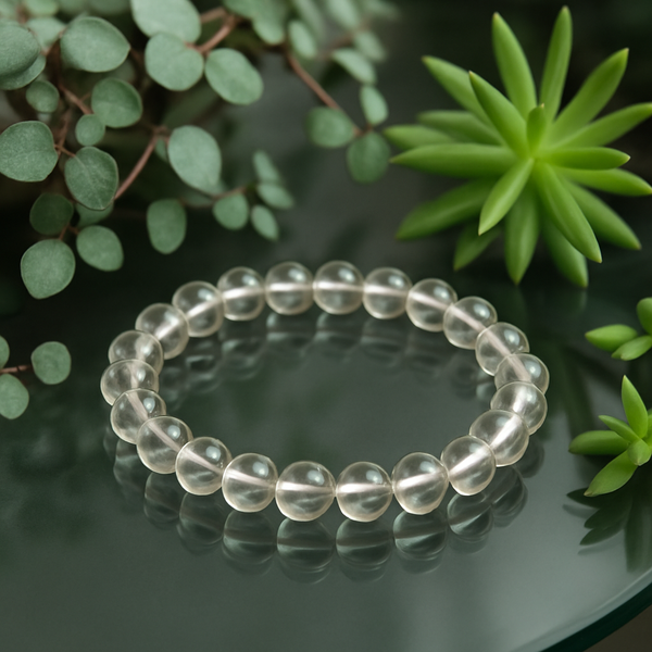 Premium Natural Sphatik (Quartz Crystal) Bracelet – Energizing & Healing Crystal for Positivity & Mental Clarity