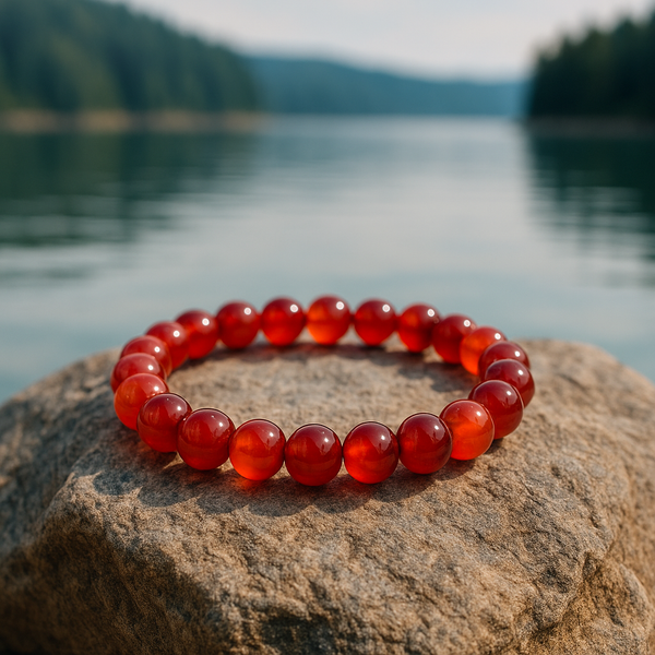 Premium Natural Red Carnelian Bracelet – Confidence, Courage & Energy Booster