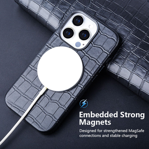 Crocodile Black Leather iPhone