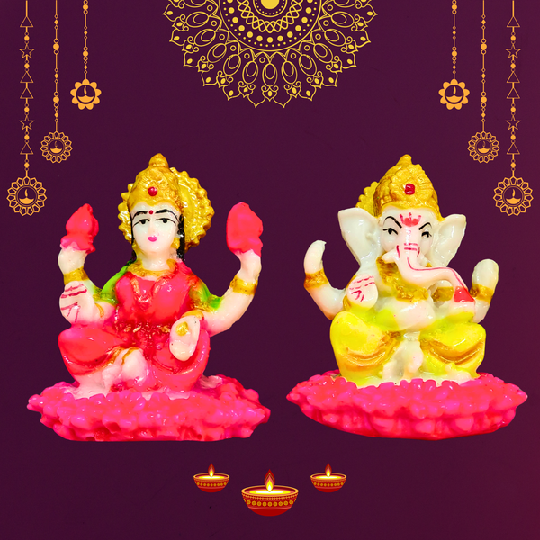 Laxmi Ganesha Idol on Lotus for Diwali Puja & Gifting