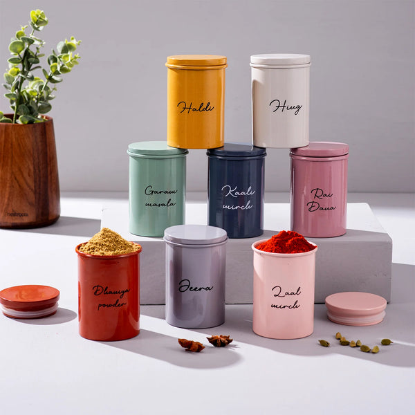Colorful Spice Jar Set of 8