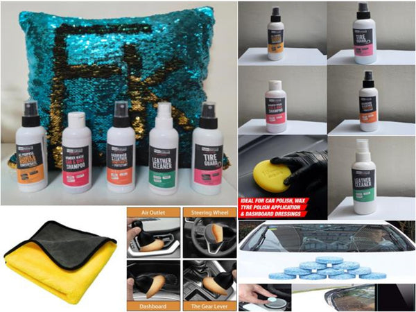 FolksKulture- 9 Pieces Car Shampoo & Cleaning Kits