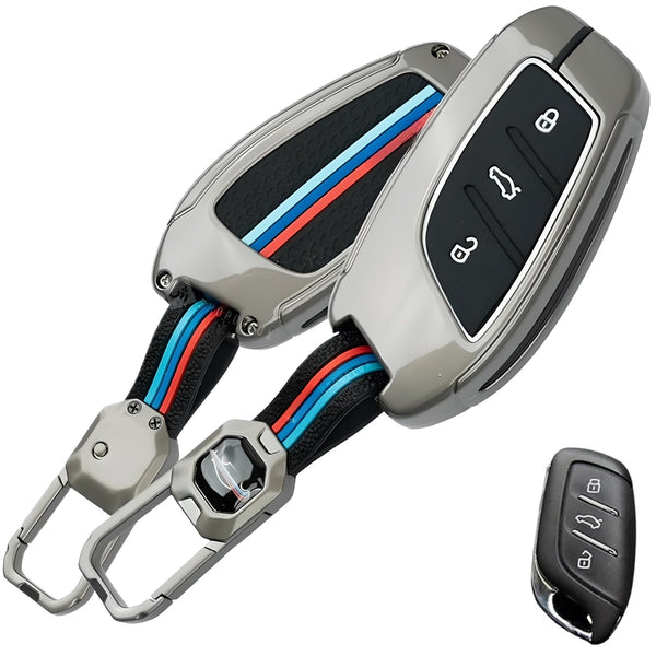 MG Metal-Silicone Car Key Cover for MG Astor & MG ZS EV Smart Key