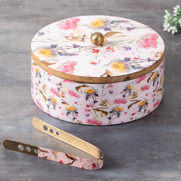 Pakistan Roti Container Insulated Allure Botanic Roti Box with Tong – Pink Insulated Chapati Container ...